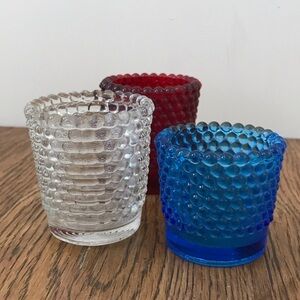 Vintage hobnail tea lights set of 3
